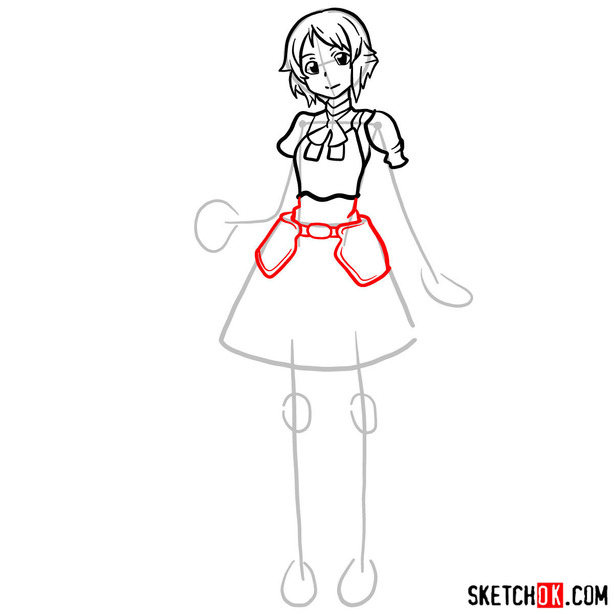 How to draw Lisbeth from Sword Art Online - step 08