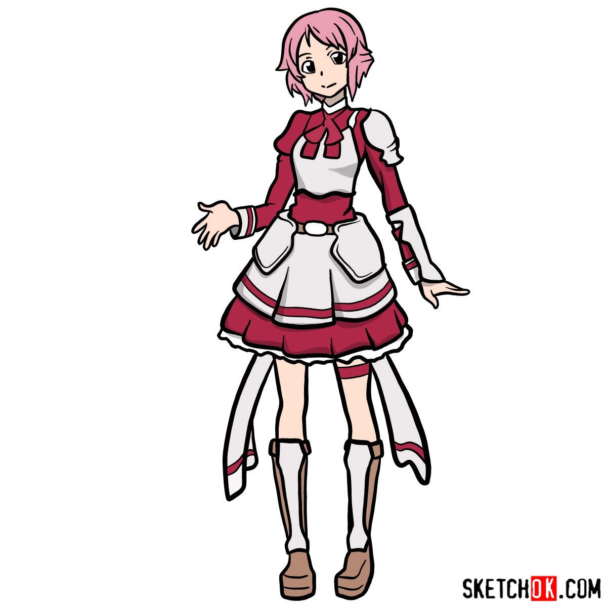 How to draw Lisbeth from Sword Art Online