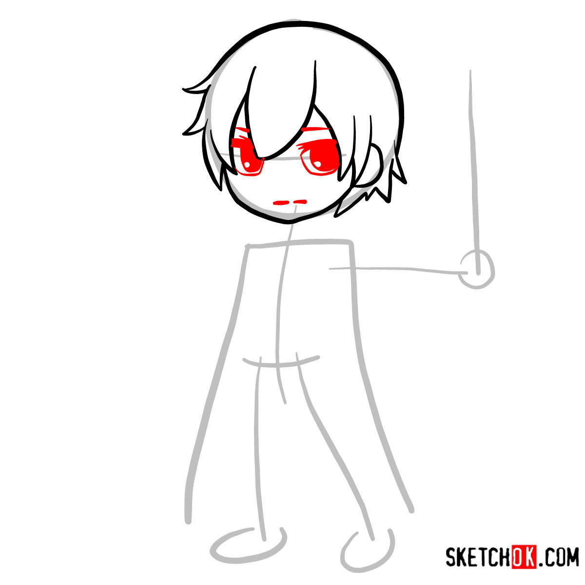 How to draw Kirito chibi | Sword art Online - step 04