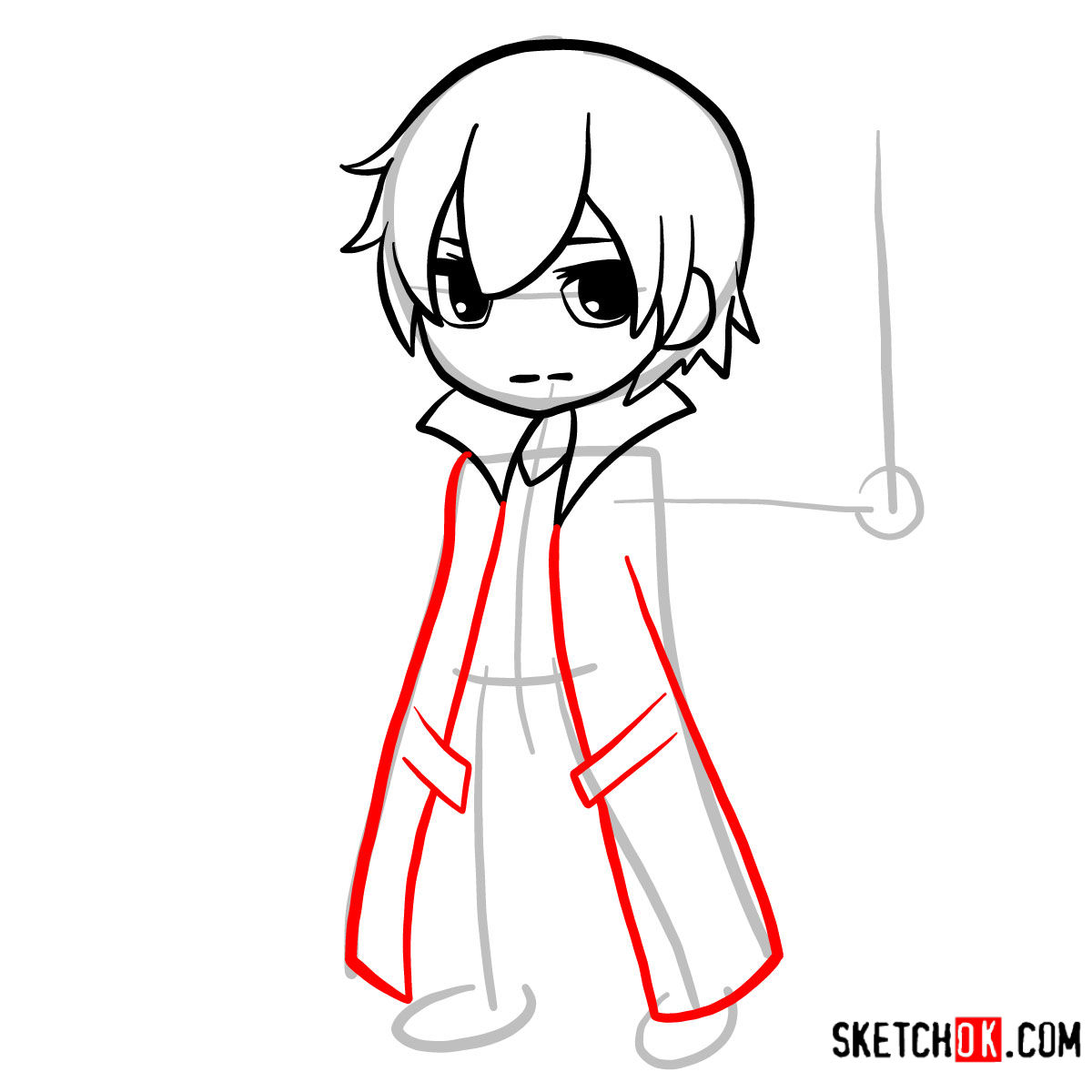 How to draw Kirito chibi | Sword art Online - step 06