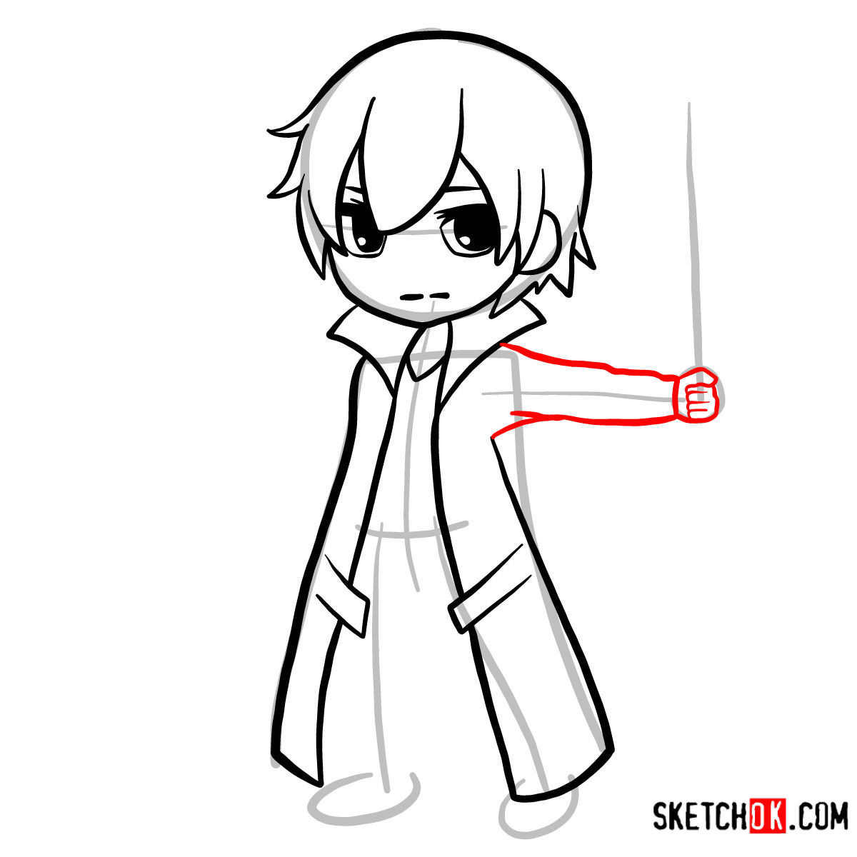 How to draw Kirito chibi | Sword art Online - step 07