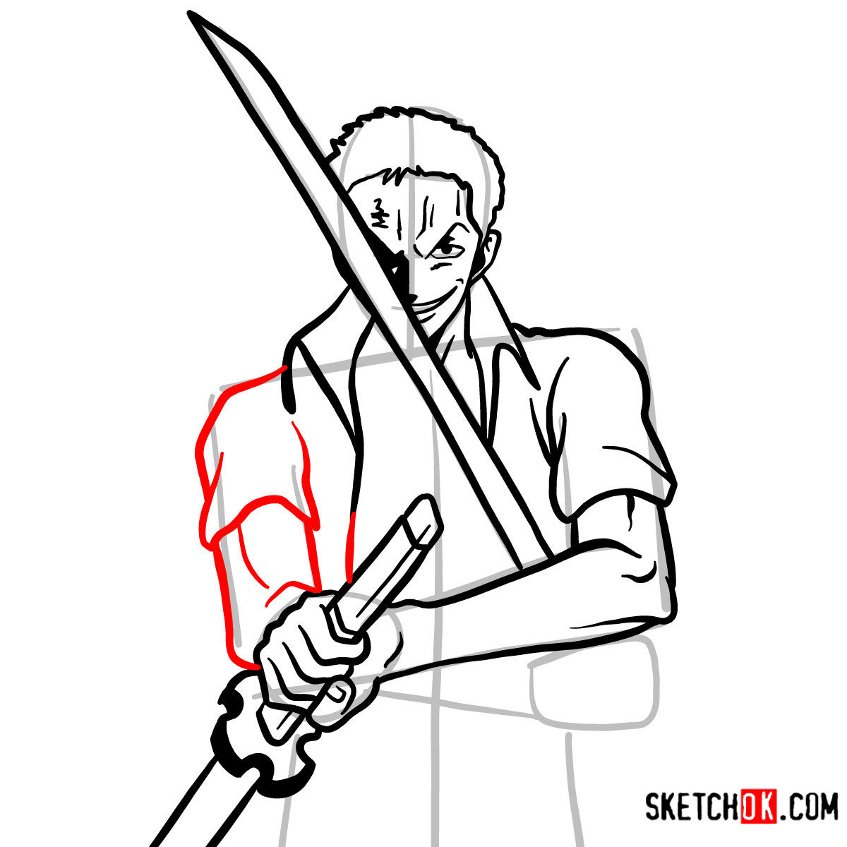 How to Draw Roronoa Zoro with His Iconic Swords | One Piece