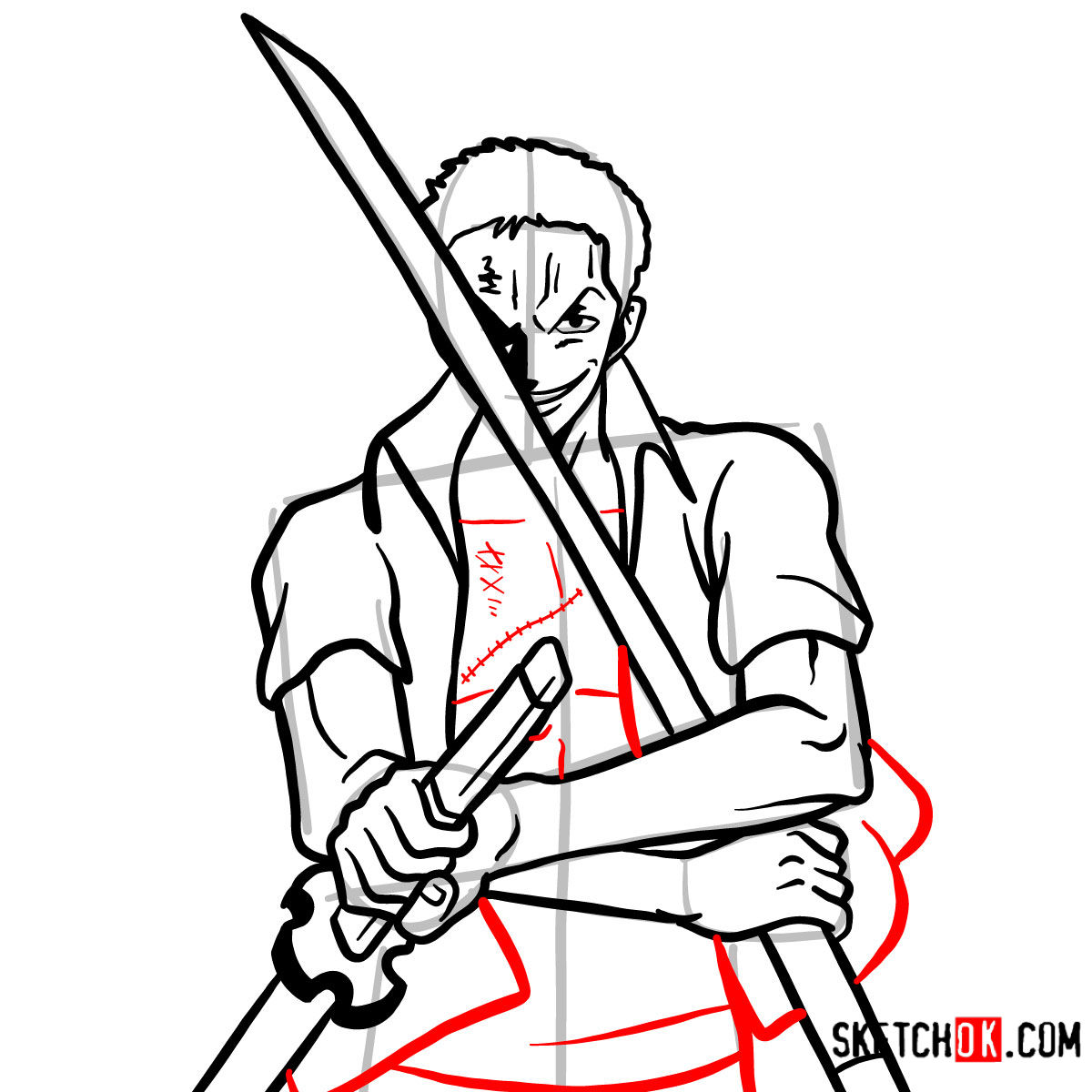 How to Draw Roronoa Zoro with His Iconic Swords | One Piece