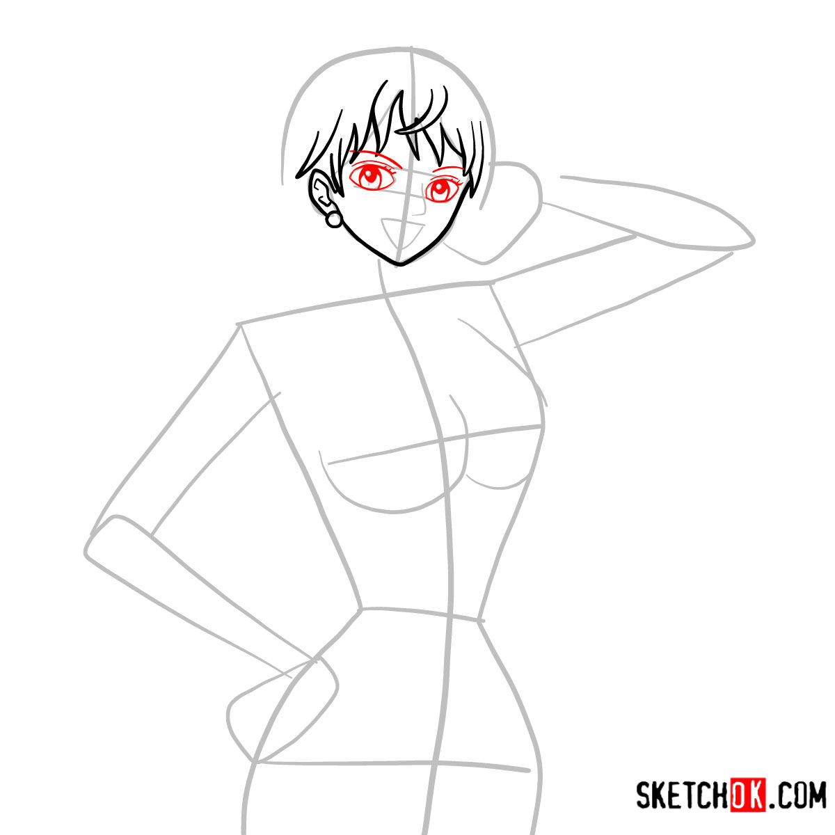 How to draw Nami | One Piece - step 05