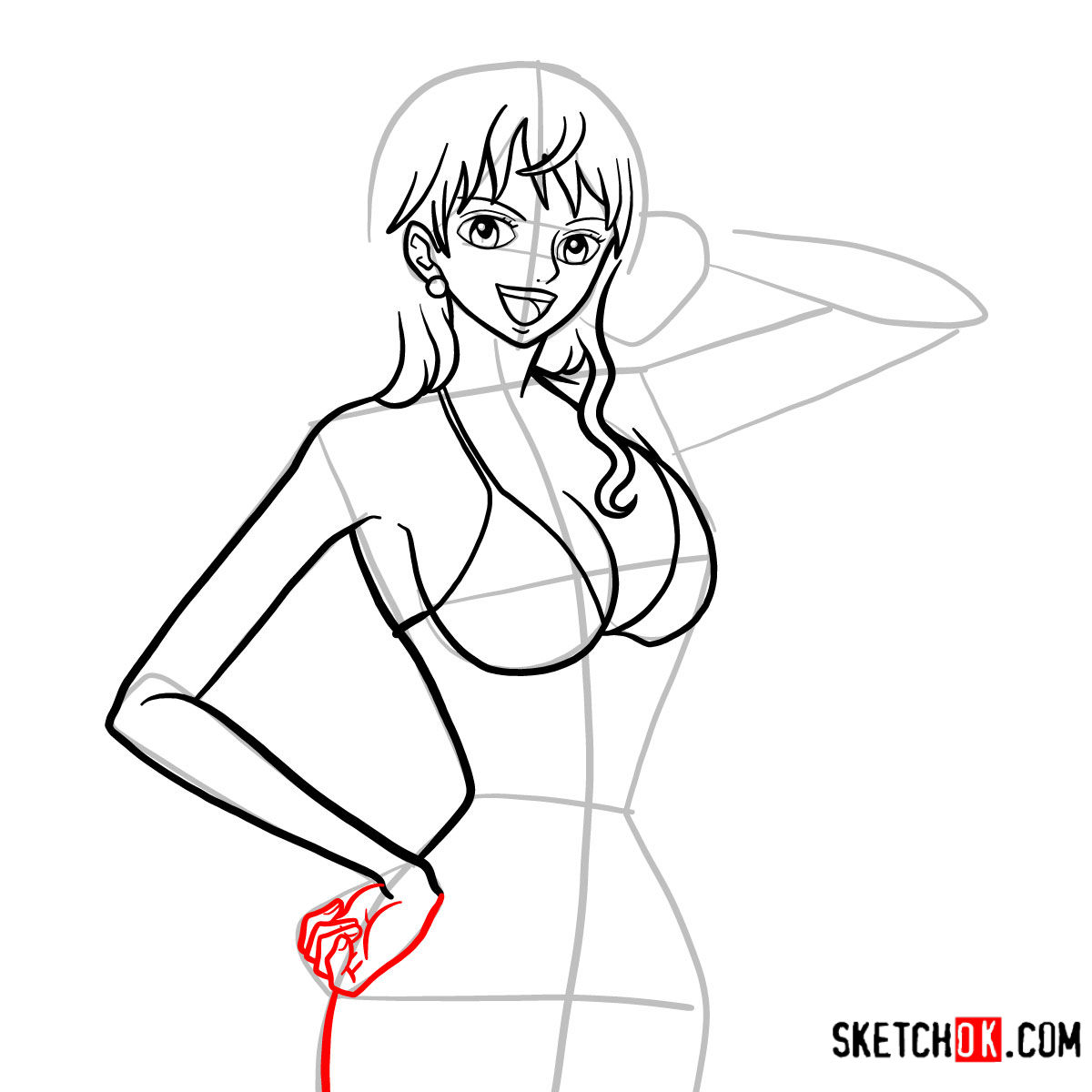 How To Draw Nami One Piece Sketchok Easy Drawing Guides