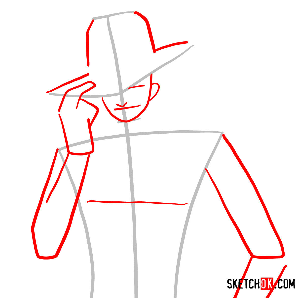 How to draw Portgas D. Ace | One Piece - step 02