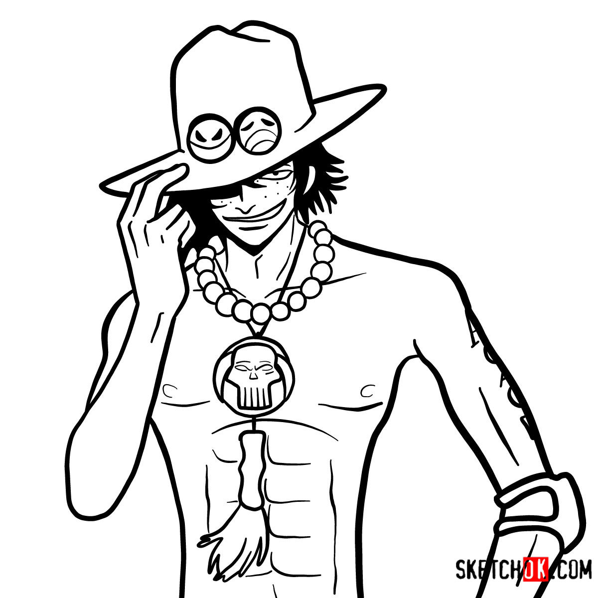 Portrait of a Pirate How to Draw Ace from One Piece