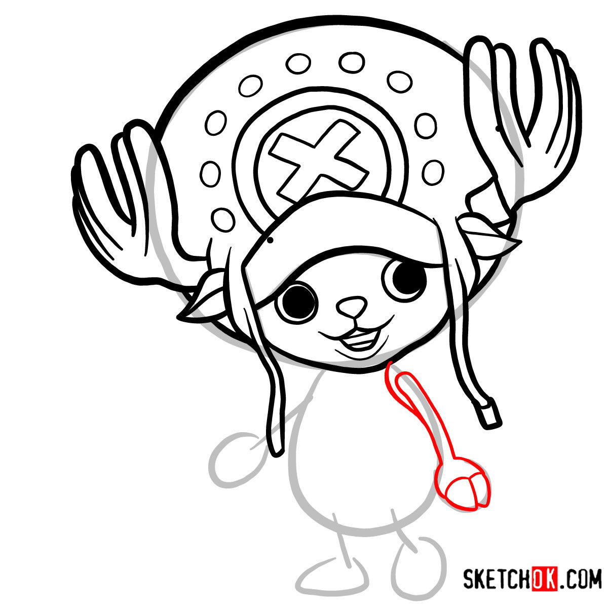 How to draw Tony Tony Chopper | One Piece - step 06