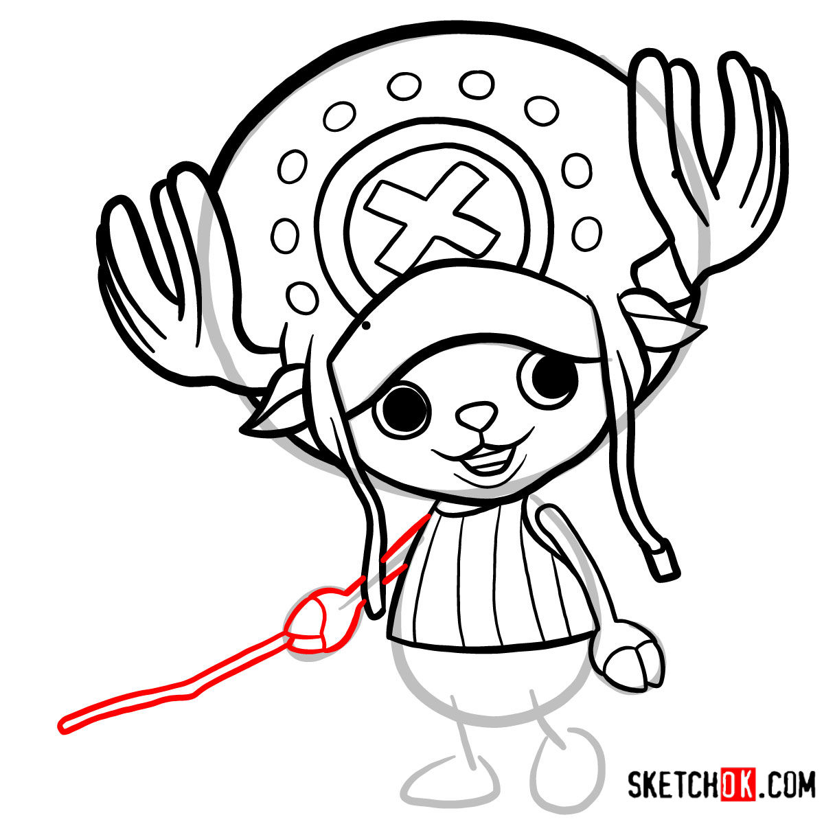 How to draw Tony Tony Chopper | One Piece - step 08