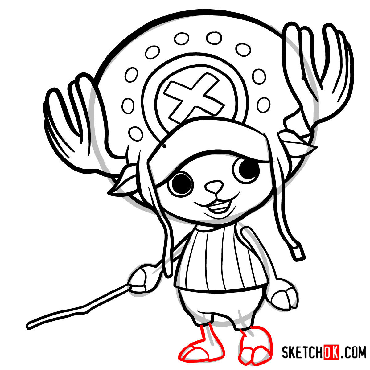 How to draw Tony Tony Chopper | One Piece - step 10