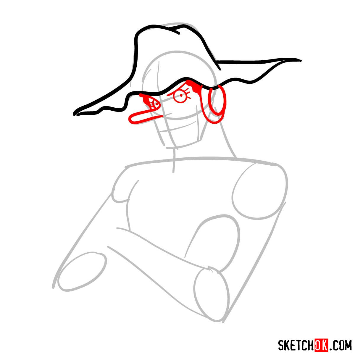 How to draw Usopp from One Piece - step 04