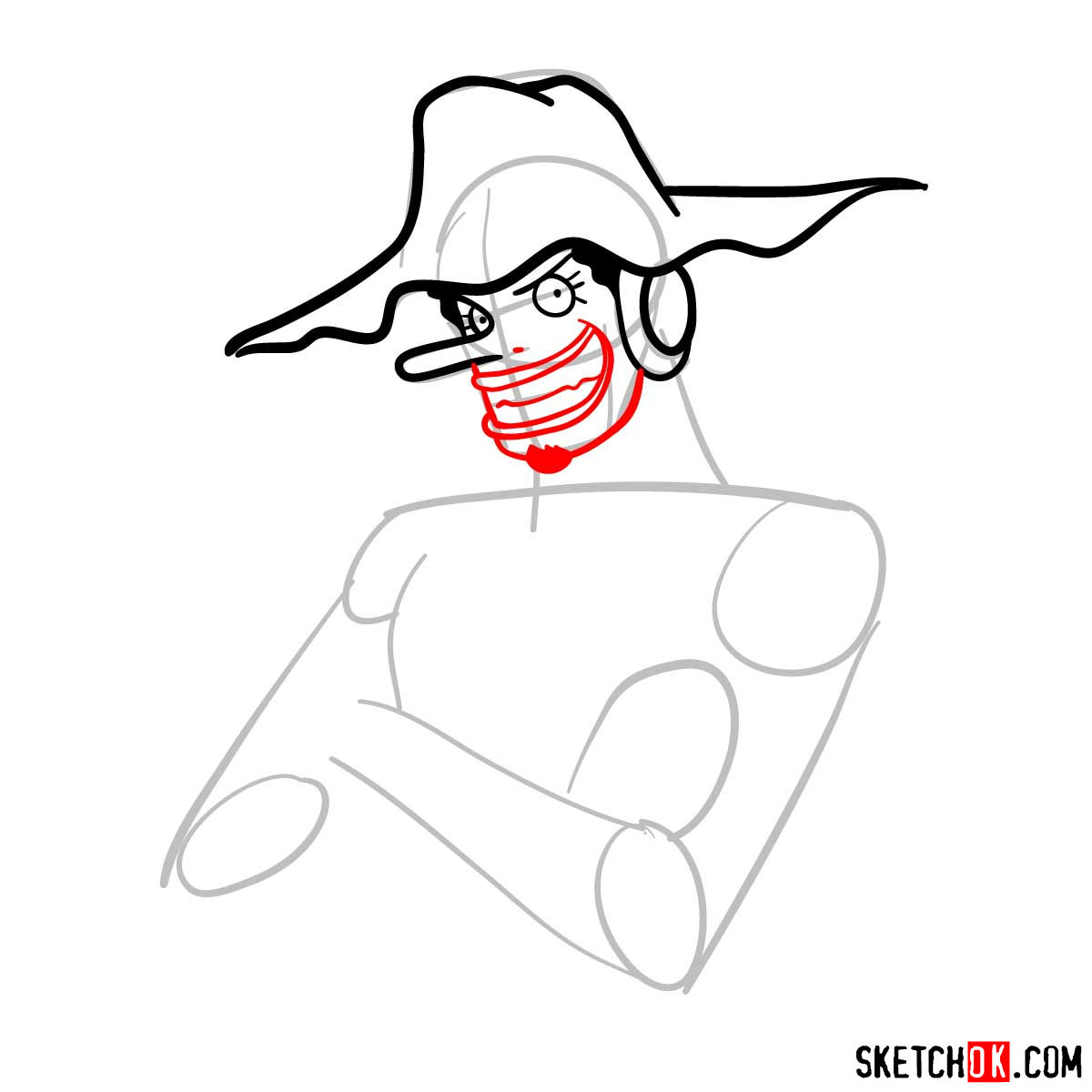 How to draw Usopp from One Piece - step 05