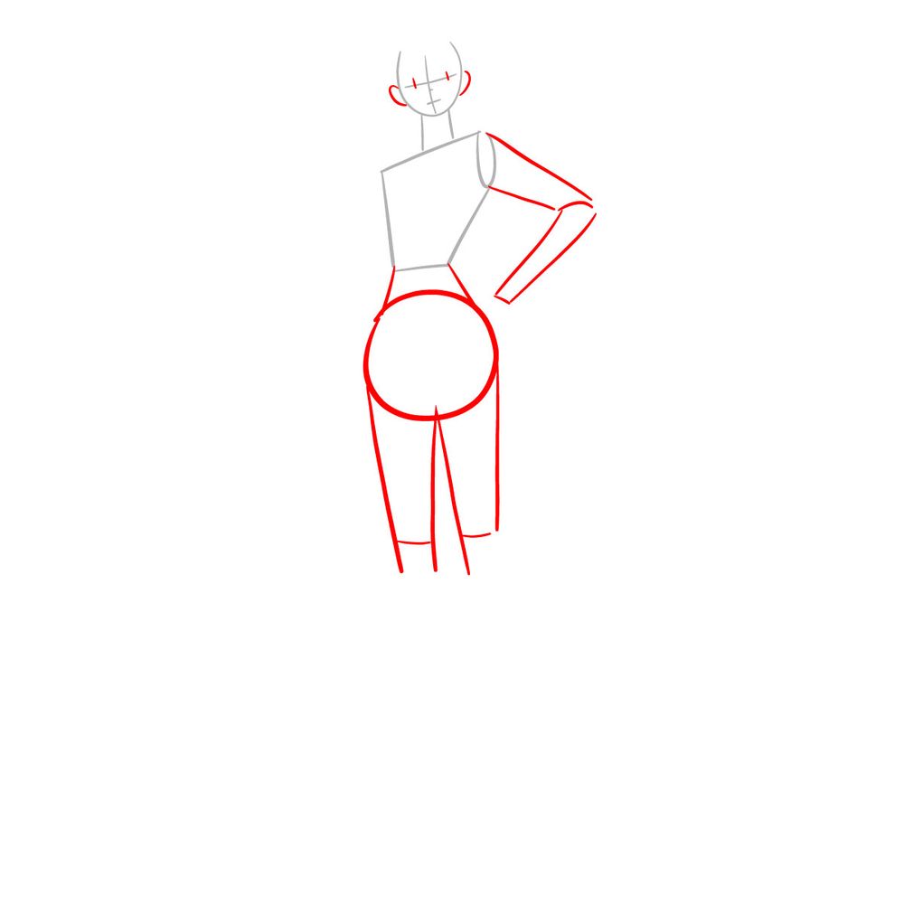 How to draw Nami full body - step 02