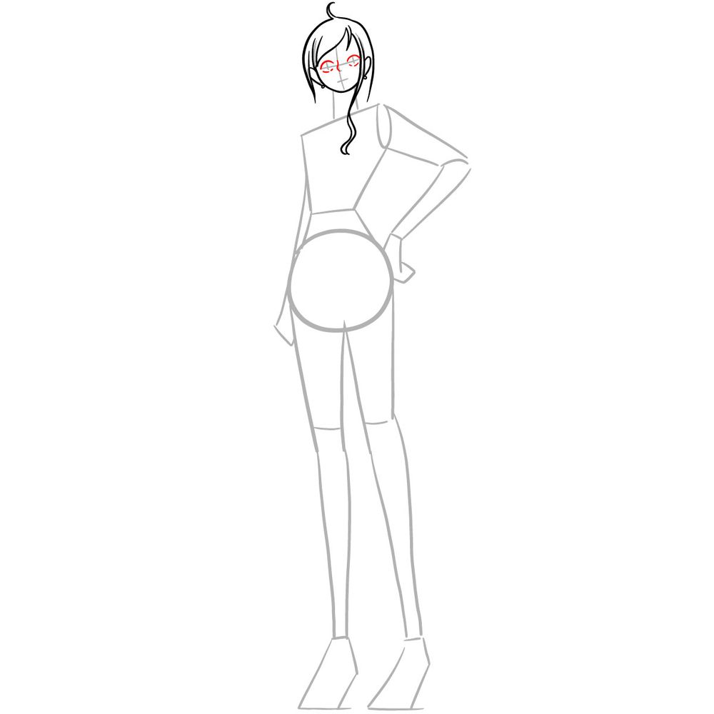 How to draw Nami full body - step 09