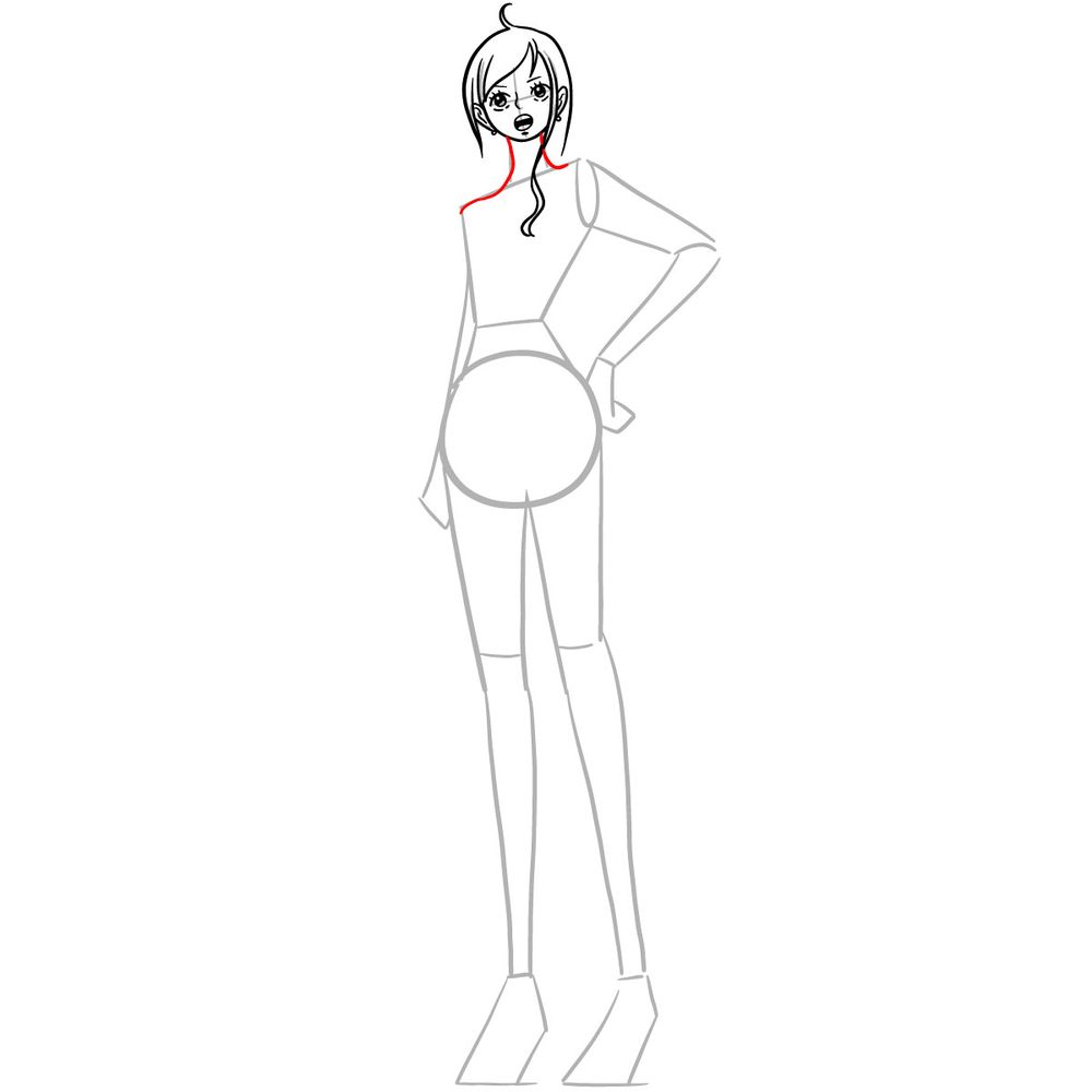 How to draw Nami full body - step 13