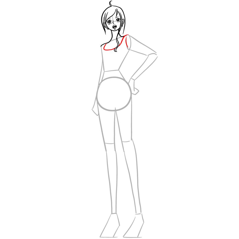 How to draw Nami full body - step 14