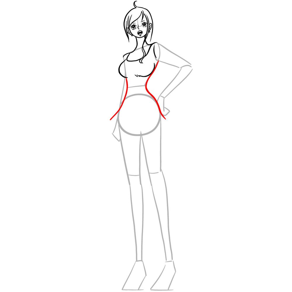 How to draw Nami full body - step 16