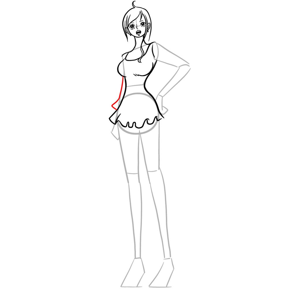 How to draw Nami full body - step 18