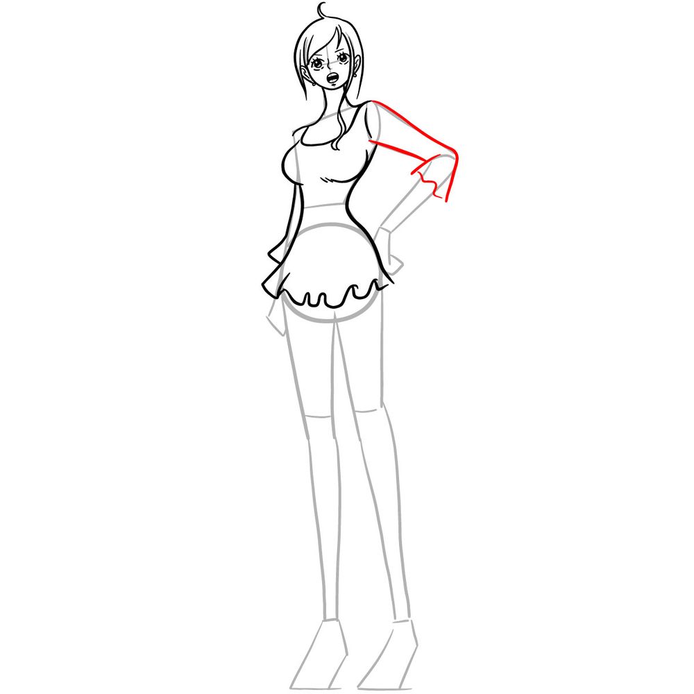 How to draw Nami full body - step 19