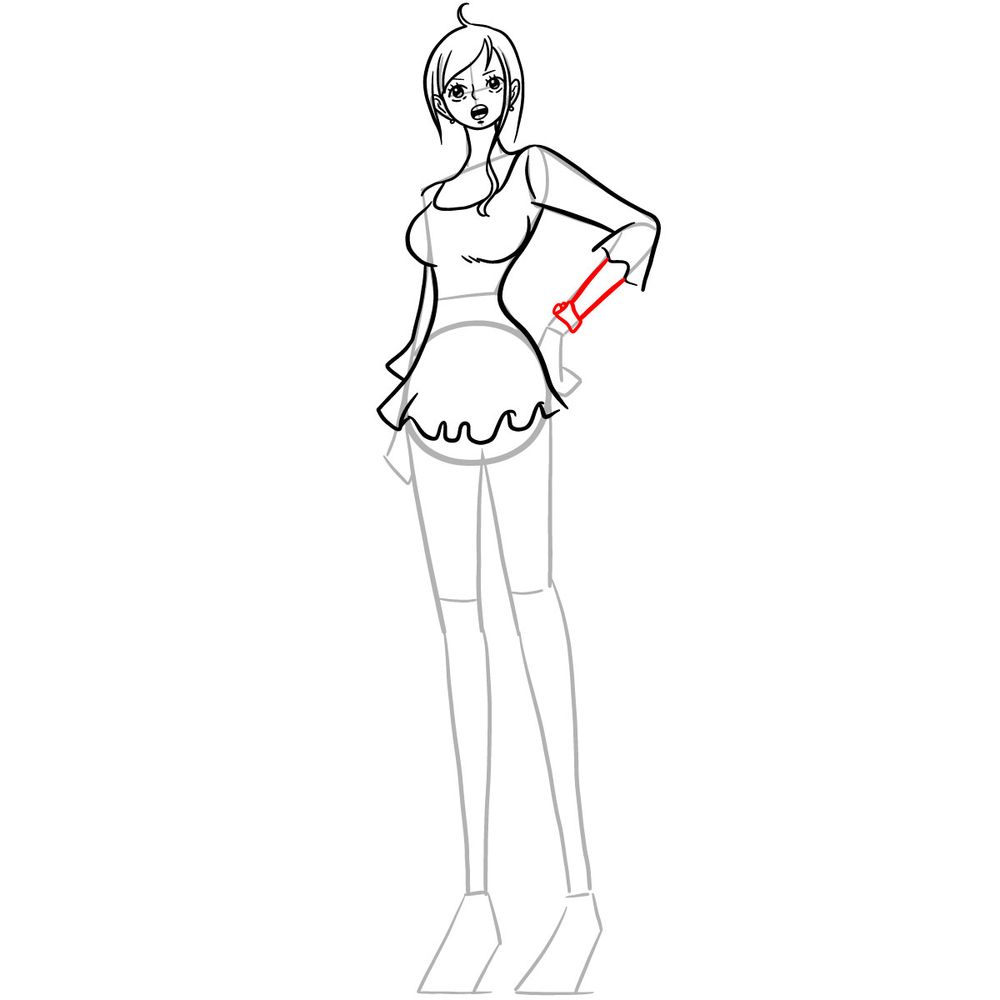 How to draw Nami full body - step 20