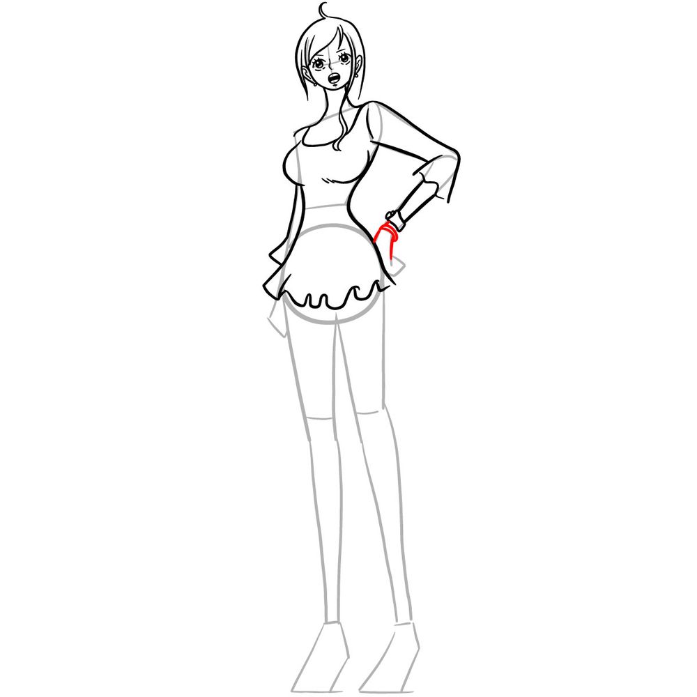 How to draw Nami full body - step 21