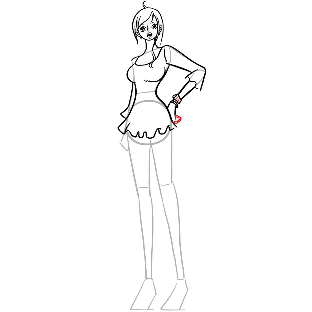How to draw Nami full body - step 22