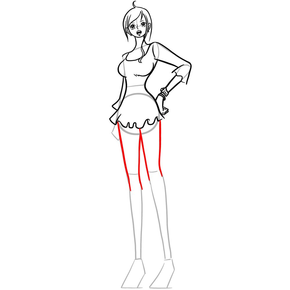 How to draw Nami full body - step 23