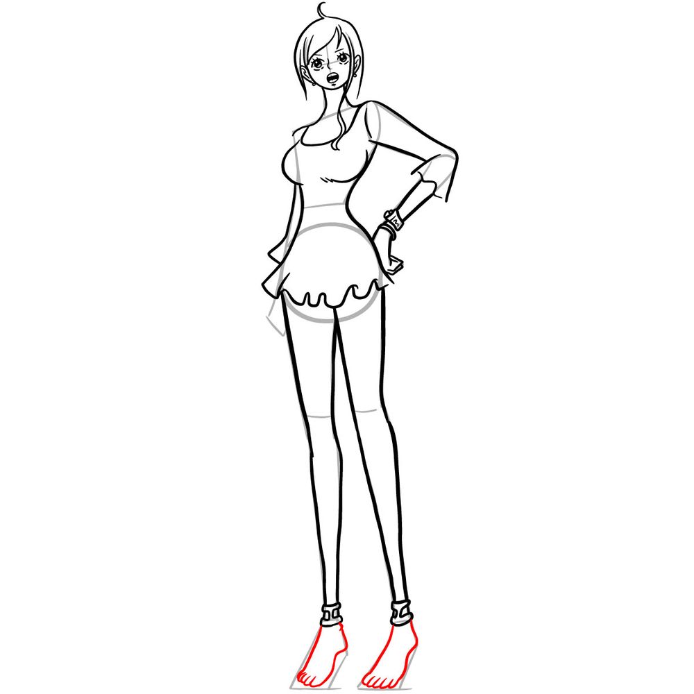 How to draw Nami full body - step 25