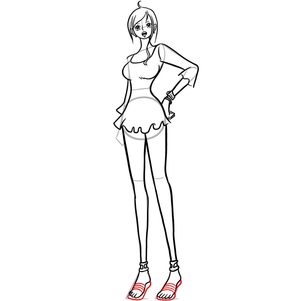 How to draw Nami full body - step 26