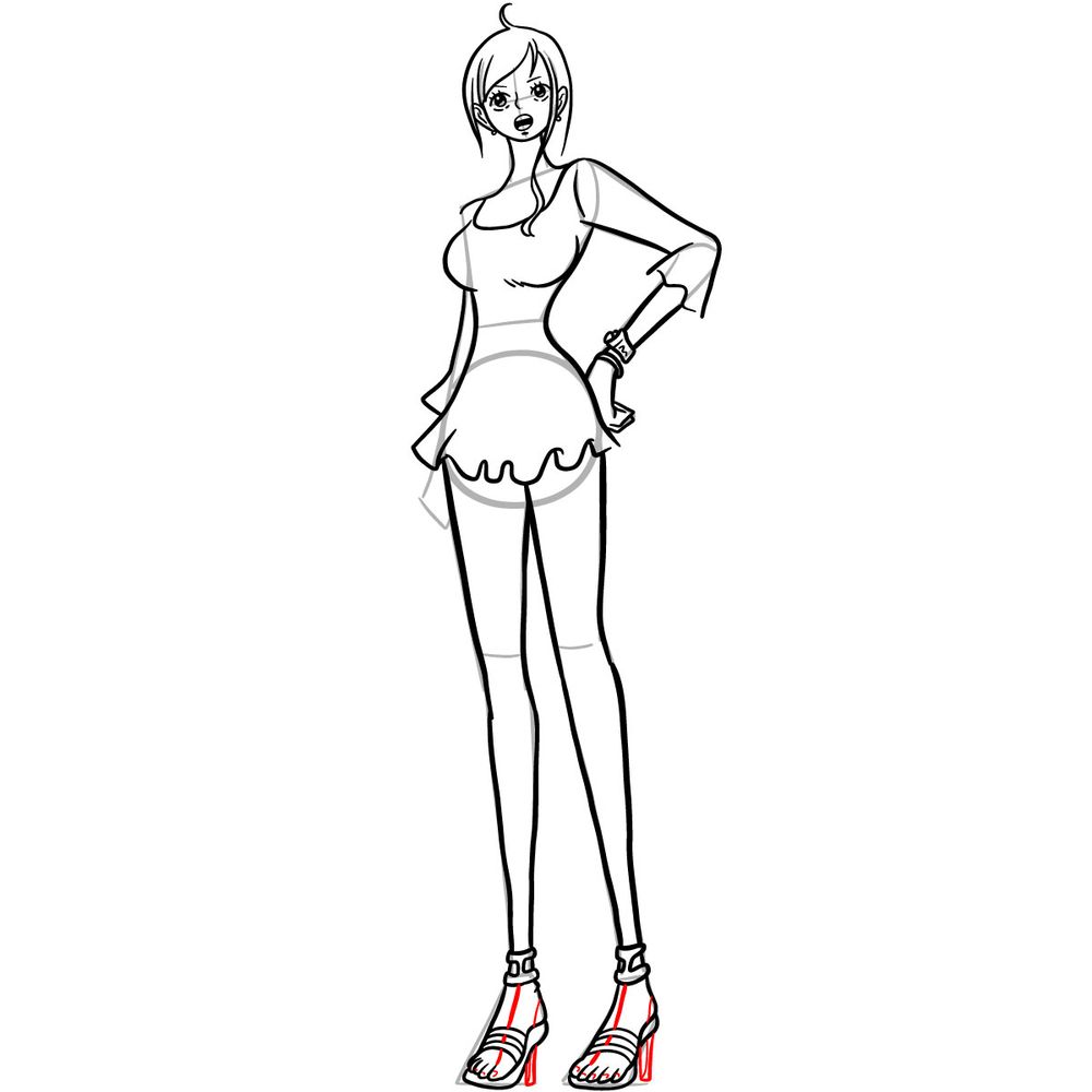 How to draw Nami full body - step 27