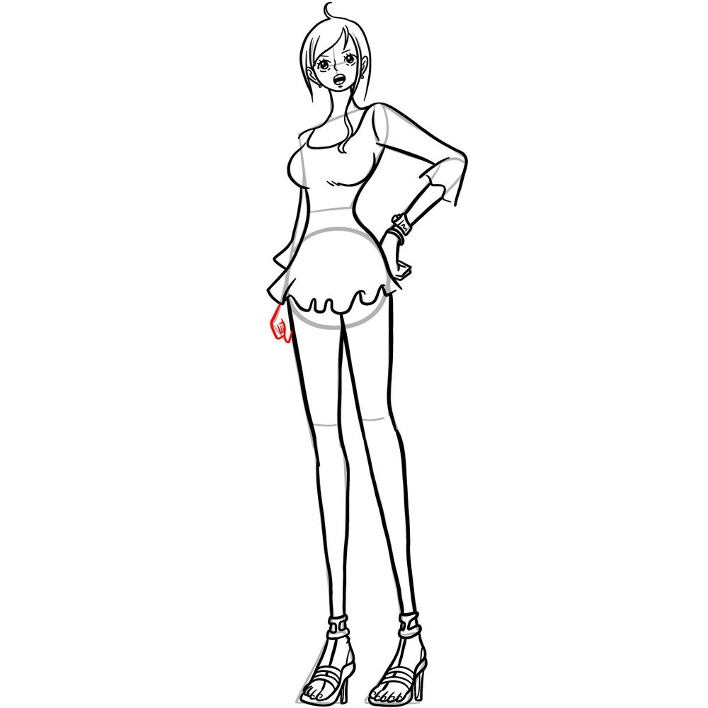 How to draw Nami full body - step 28
