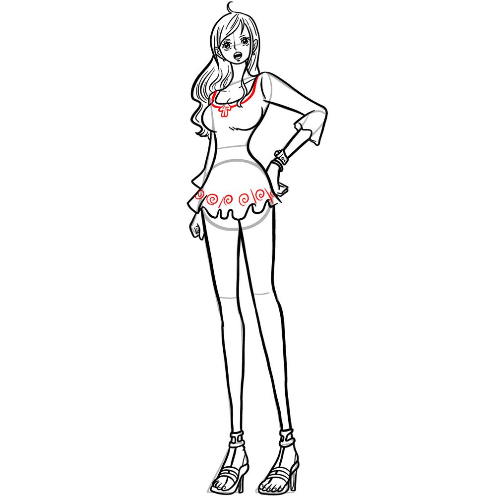 How to draw Nami full body - step 33