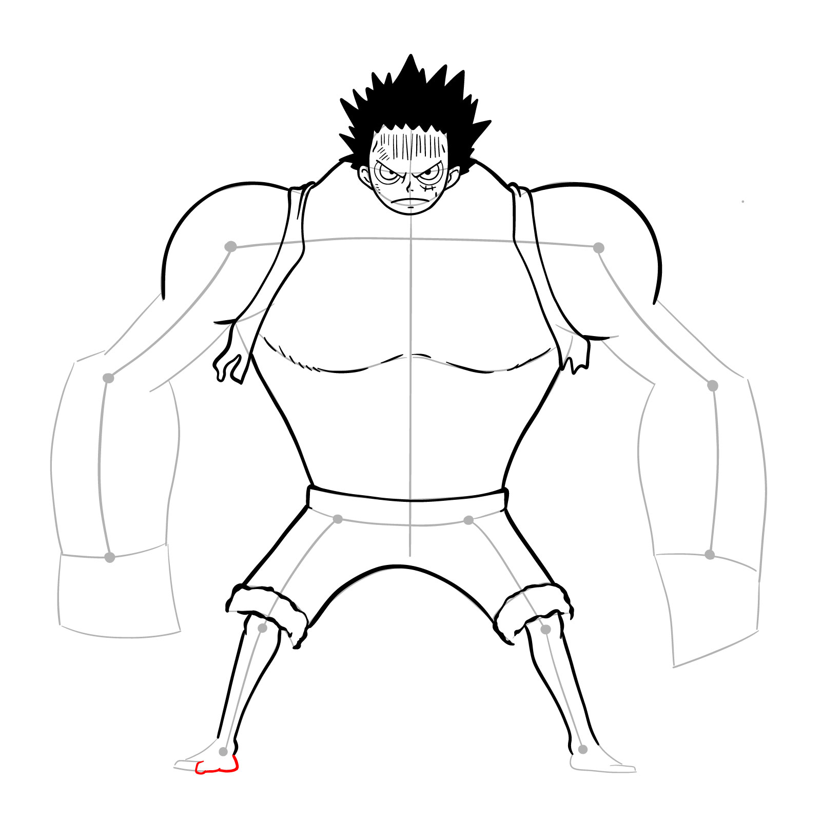 How to draw Luffy as Nightmare Luffy (Thriller Bark Arc) - step 19