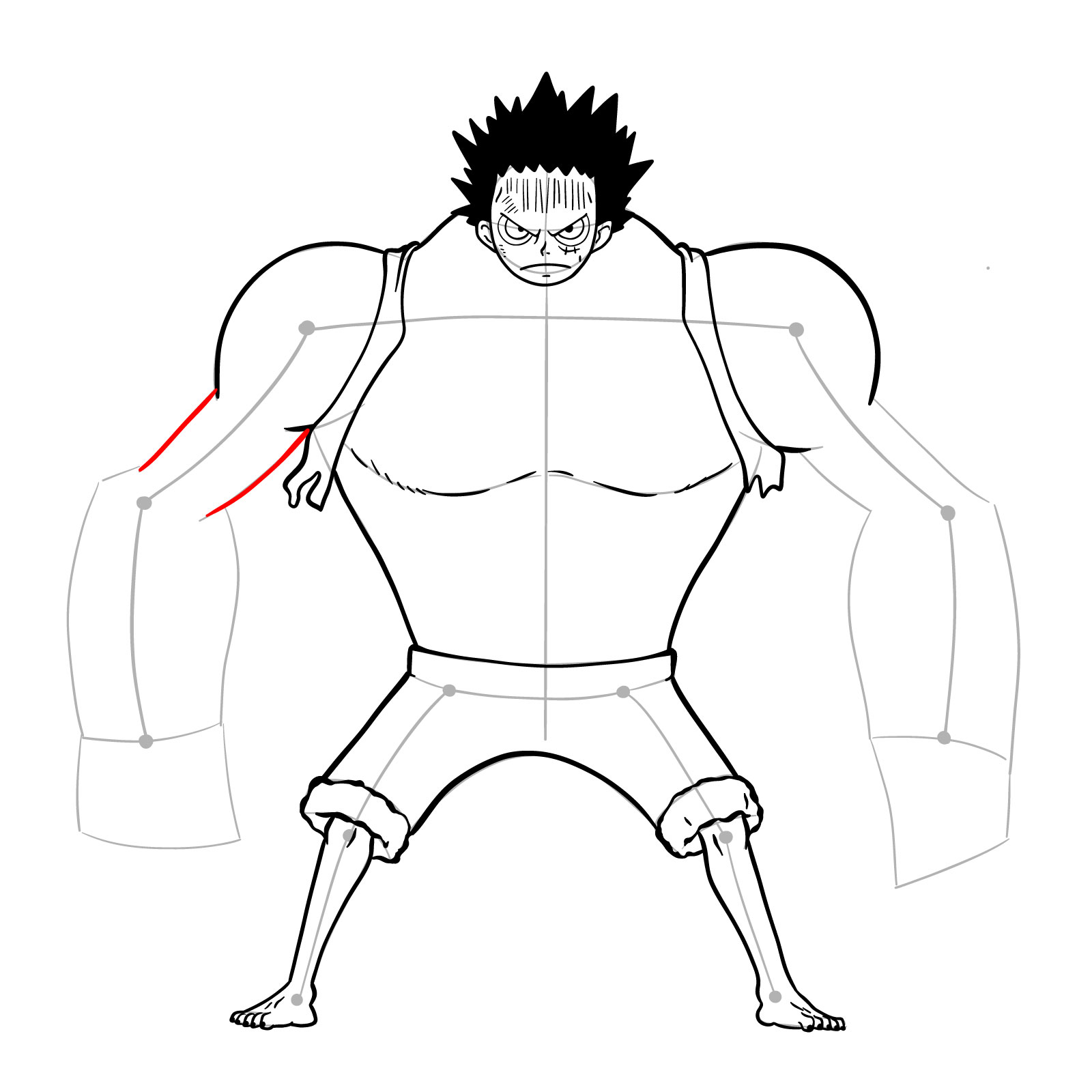 How to draw Luffy as Nightmare Luffy (Thriller Bark Arc) - step 24