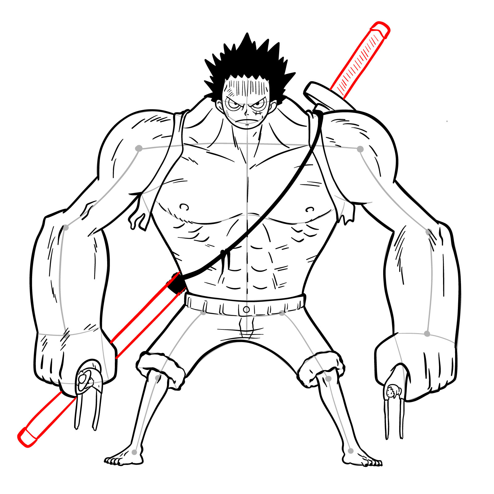 How to Draw Anime Character step by step – one piece luffy