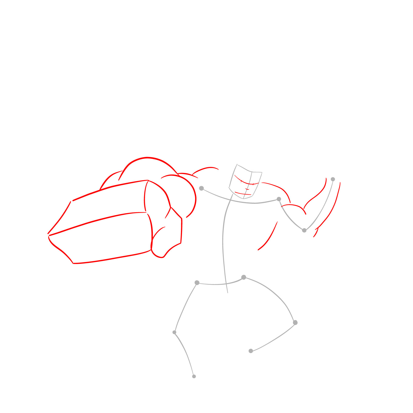 How to draw Fourth Gear Luffy Snakeman - step 02
