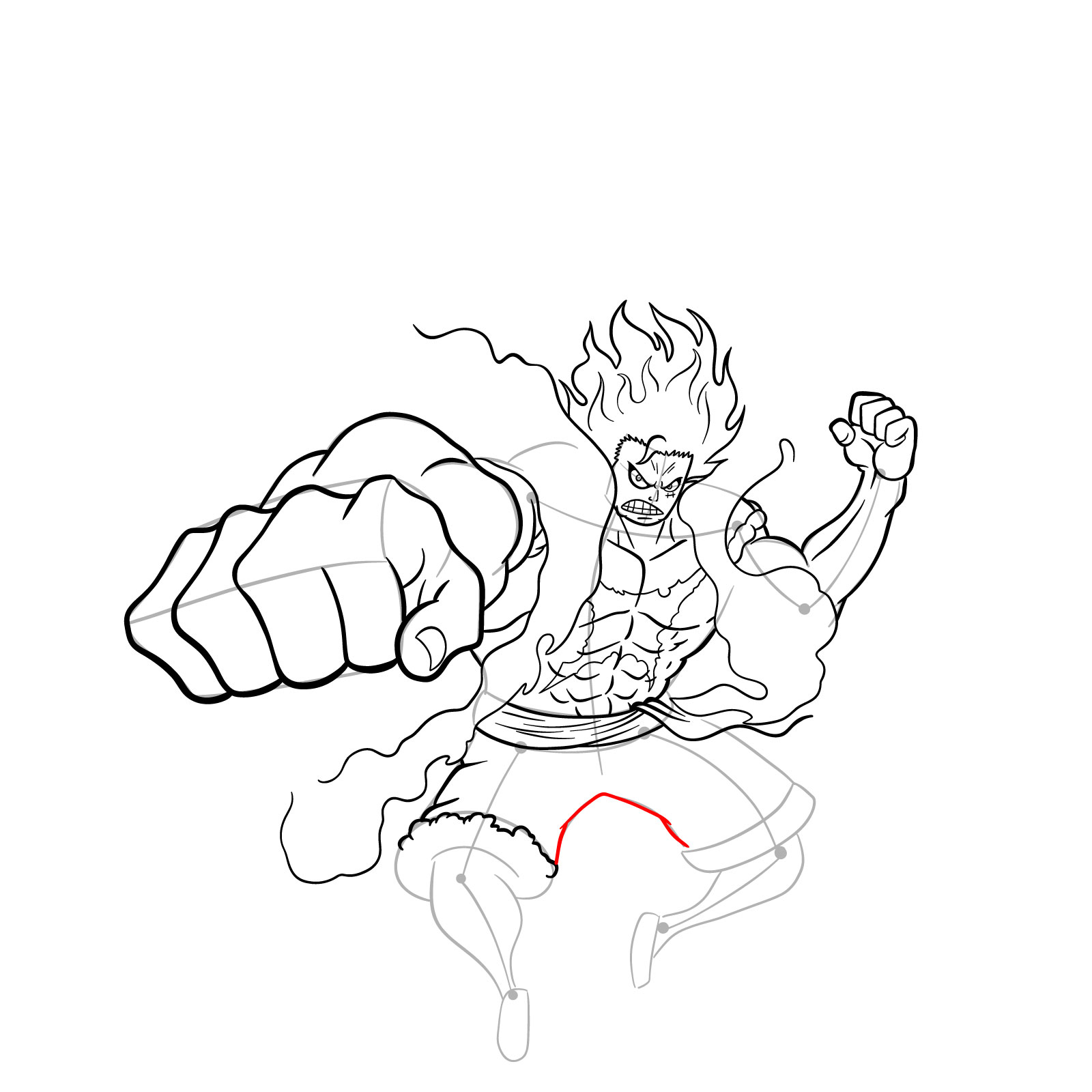 How to draw Fourth Gear Luffy Snakeman - step 32