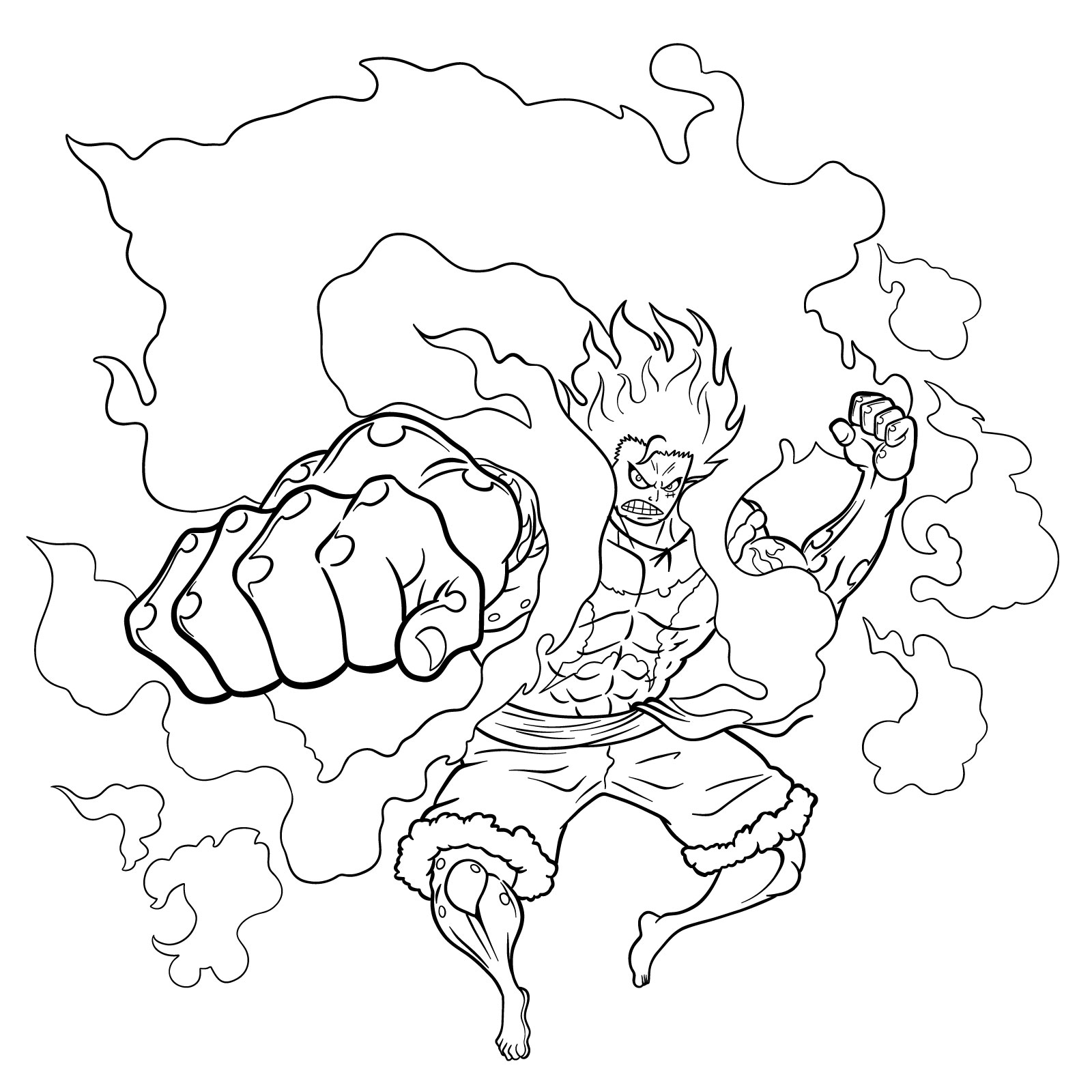 How to draw Fourth Gear Luffy Snakeman - final step