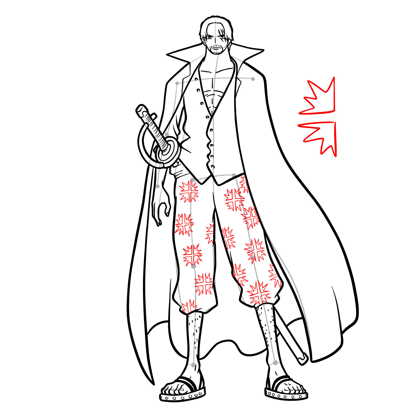 How to Draw Shanks full body - step 34