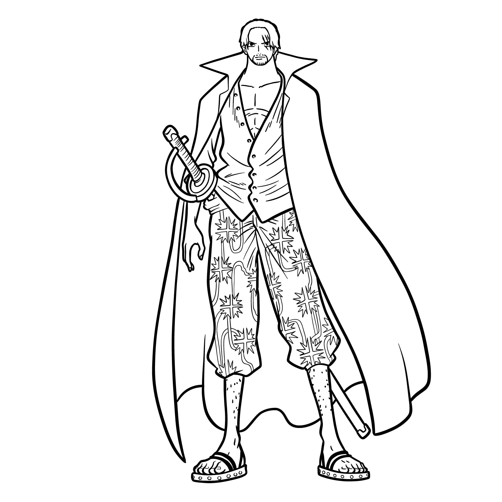 Drawing Red Haired Royalty How to Draw Shanks Full Body Guide