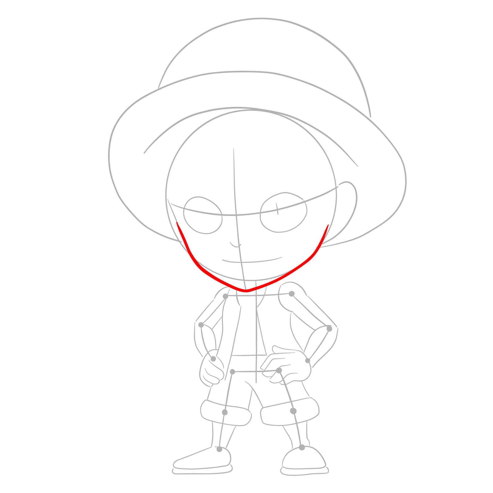 How to Draw Monkey D. Luffy from Jumputi Heroes (Sabaody Archipelago) - step 04