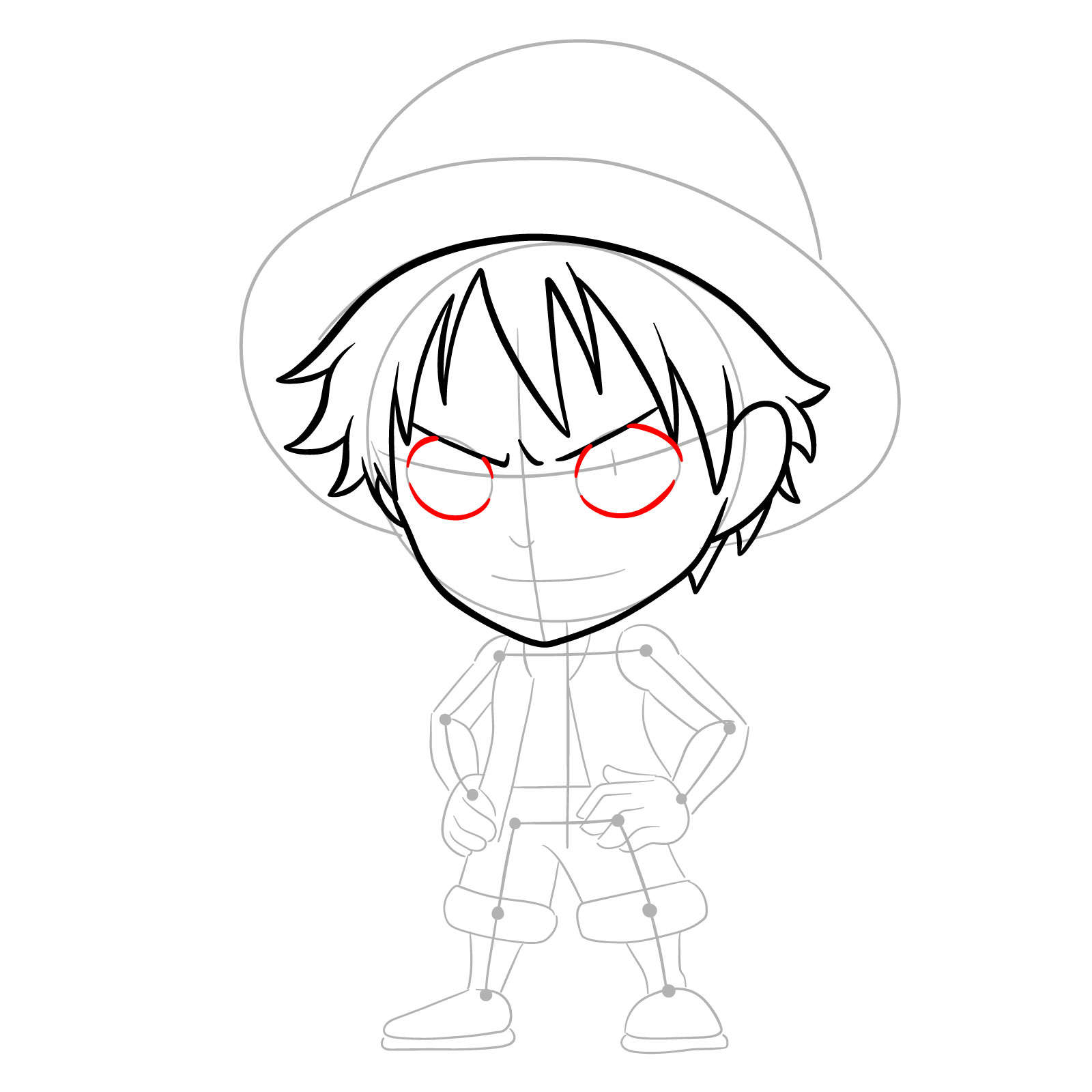 How to Draw Monkey D. Luffy from Jumputi Heroes (Sabaody Archipelago) - step 10