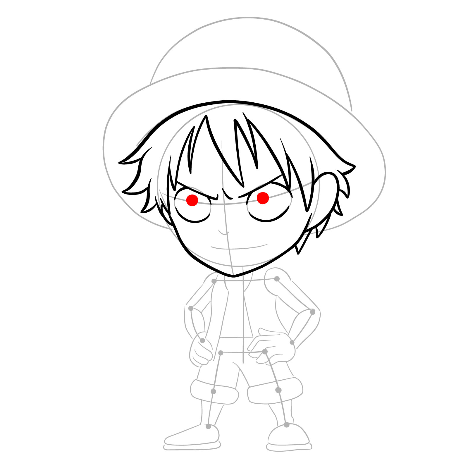 How to Draw Monkey D. Luffy from Jumputi Heroes (Sabaody Archipelago) - step 11