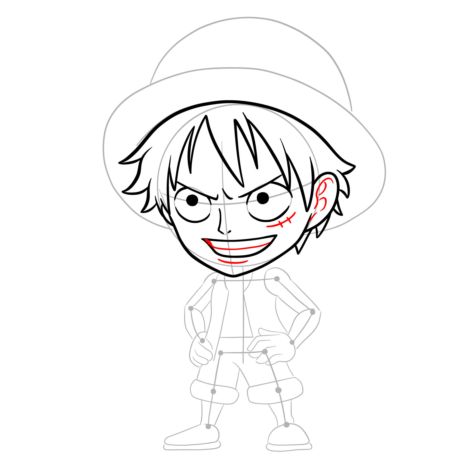 How to Draw Monkey D. Luffy from Jumputi Heroes (Sabaody Archipelago) - step 13