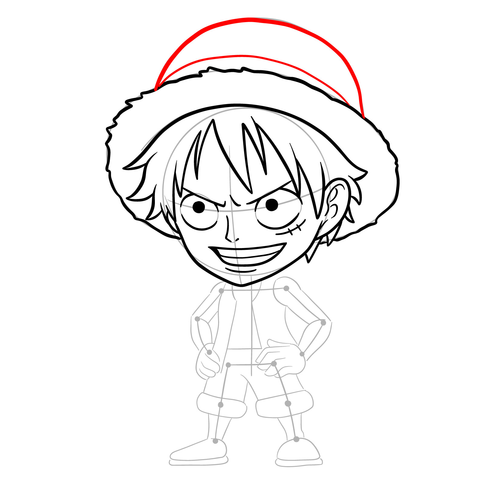 How to Draw Monkey D. Luffy from Jumputi Heroes (Sabaody Archipelago) - step 15