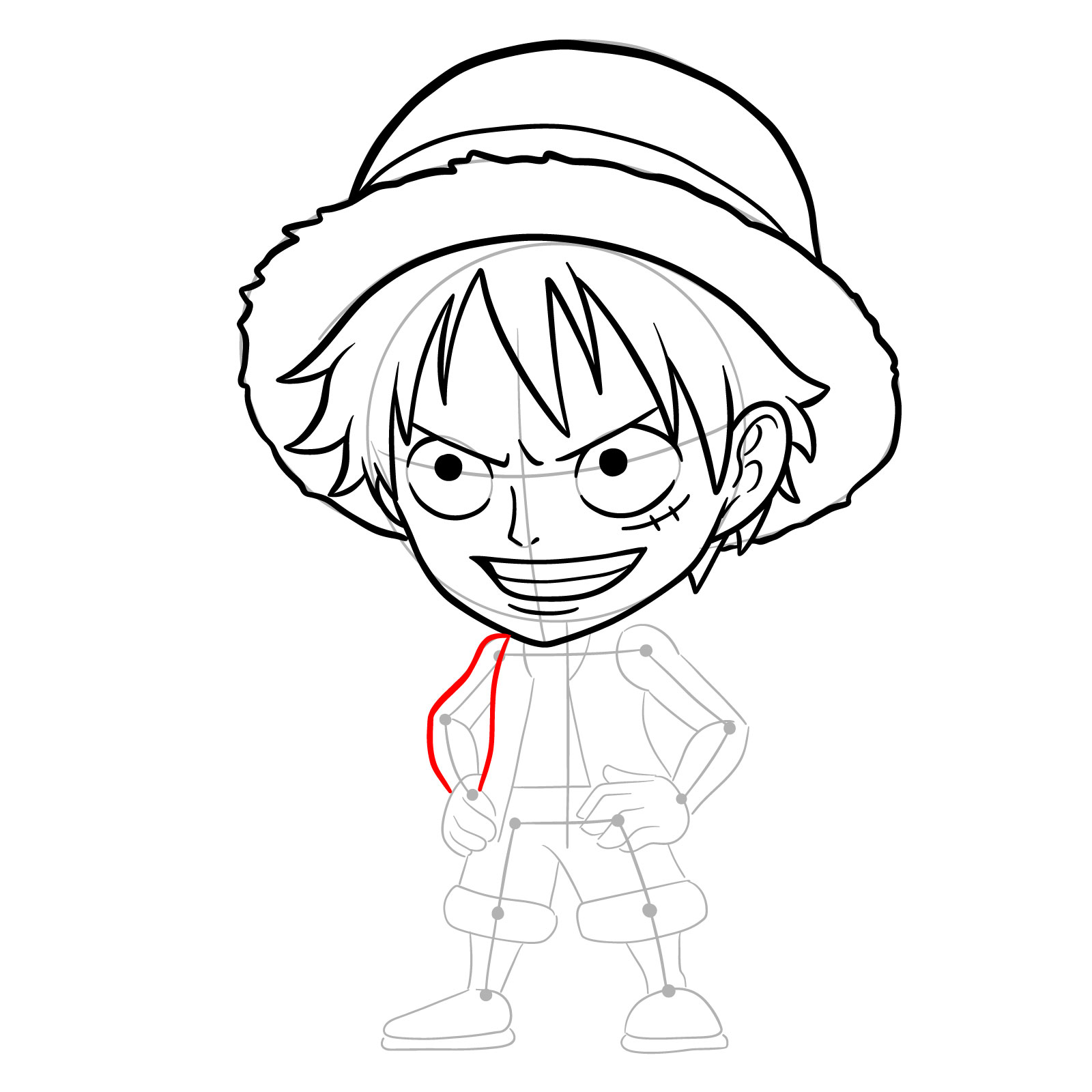 How to Draw Monkey D. Luffy from Jumputi Heroes (Sabaody Archipelago) - step 16