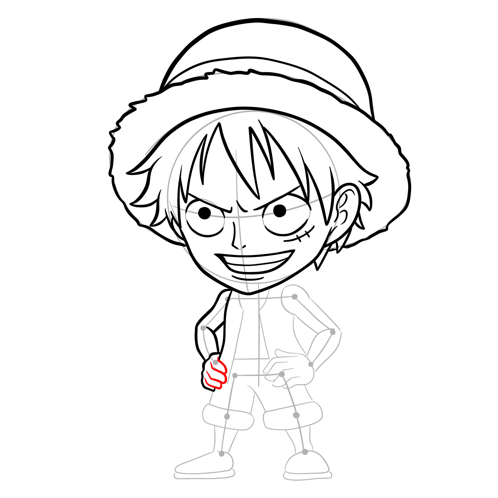 How to Draw Monkey D. Luffy from Jumputi Heroes (Sabaody Archipelago) - step 18