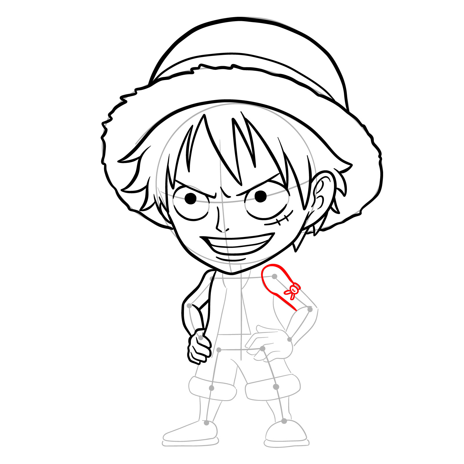 How to Draw Monkey D. Luffy from Jumputi Heroes (Sabaody Archipelago) - step 19
