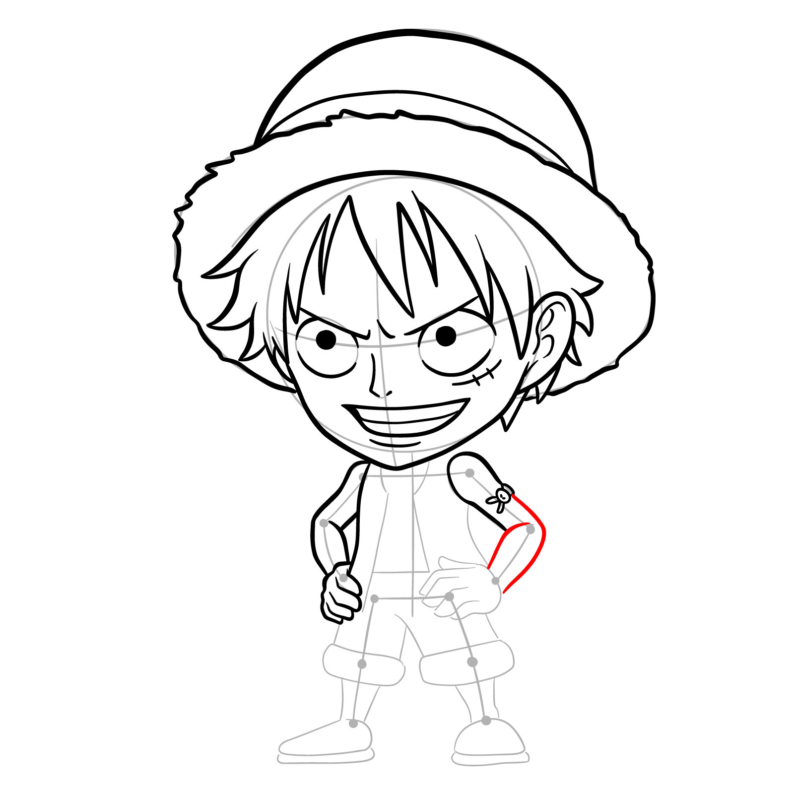 How to Draw Monkey D. Luffy from Jumputi Heroes (Sabaody Archipelago) - step 20