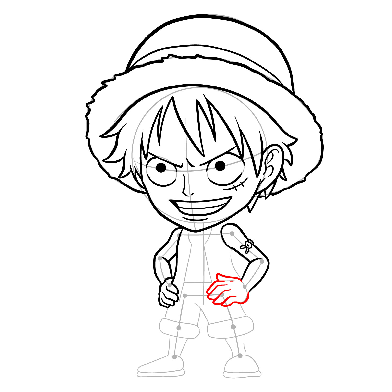 How to Draw Monkey D. Luffy from Jumputi Heroes (Sabaody Archipelago) - step 21